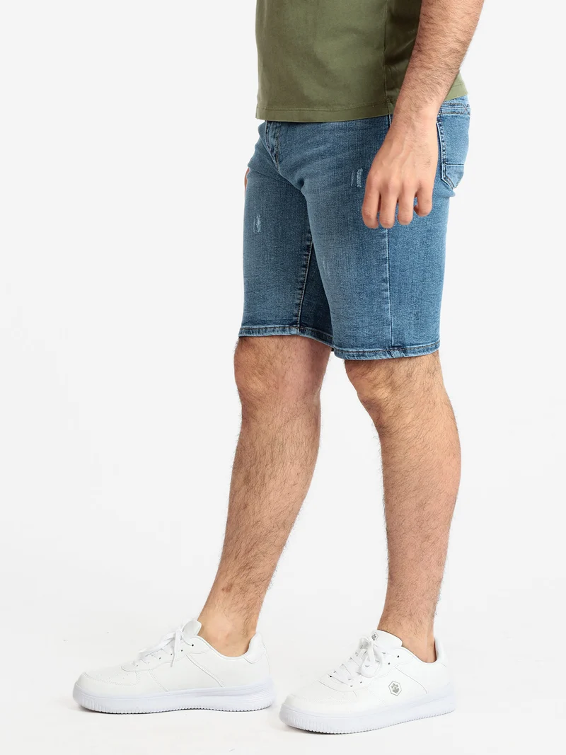 Bermuda elasticizzato in jeans da uomo - jeans