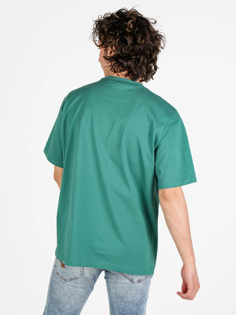 T-shirt da uomo girocollo in cotone - verde
