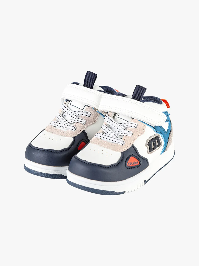 Sneakers alte da bambino con cinturino a strappo - blu