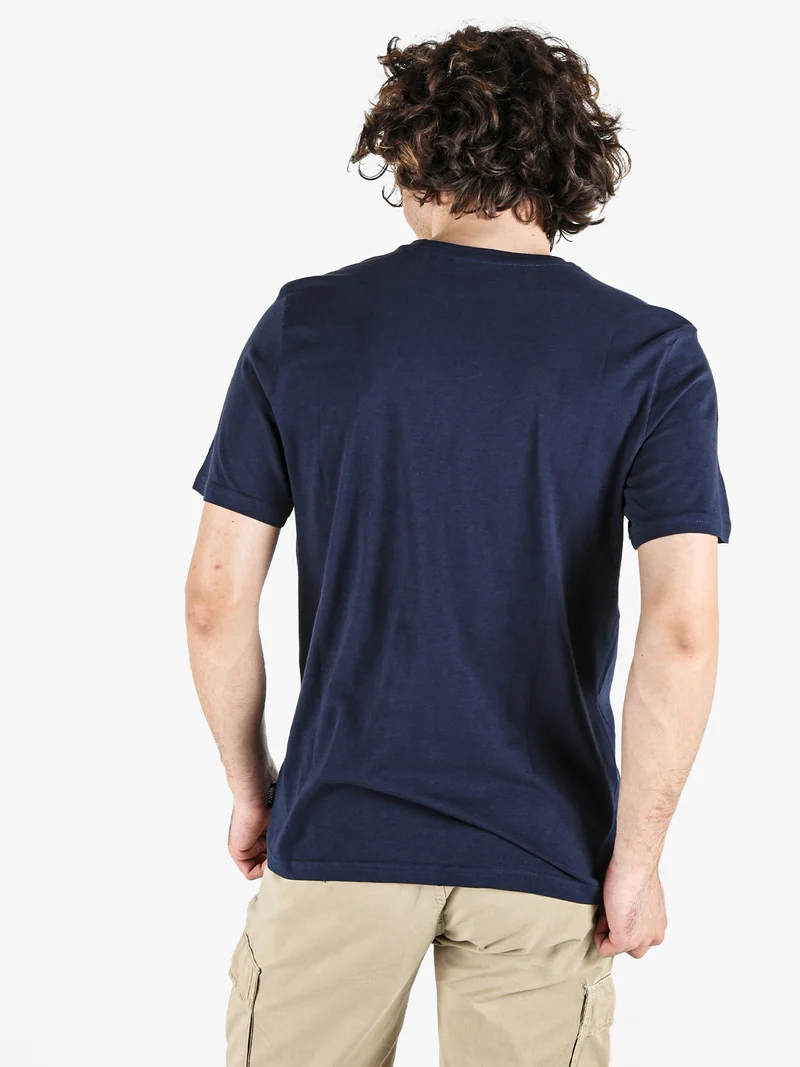 T-shirt girocollo da uomo in cotone - blu scuro