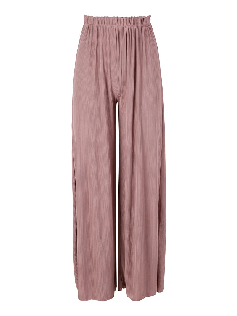Pantaloni donna leggeri a palazzo - rosa