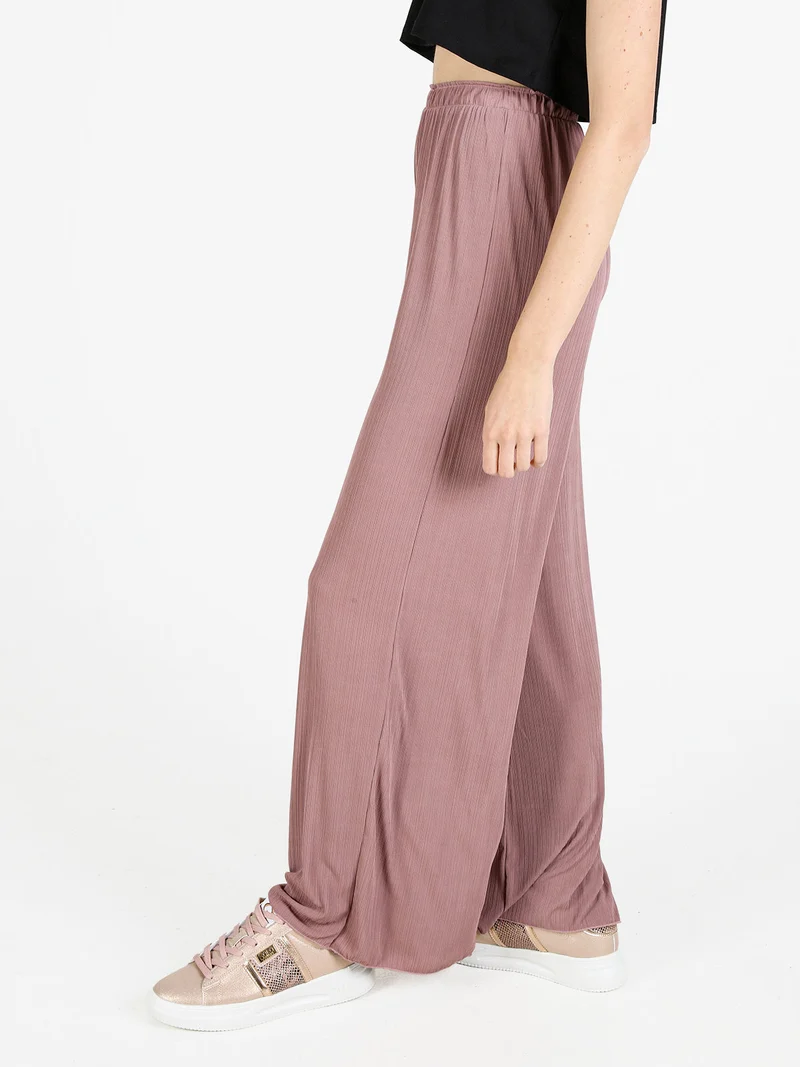 Pantaloni donna leggeri a palazzo - rosa