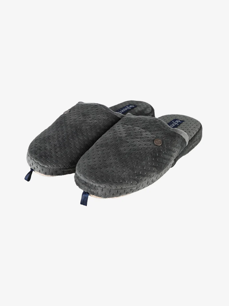 Pantofole da uomo in tessuto - grigio