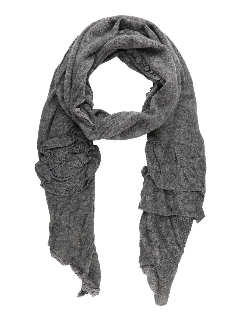 Sciarpa donna con ricami in pizzo - grigio