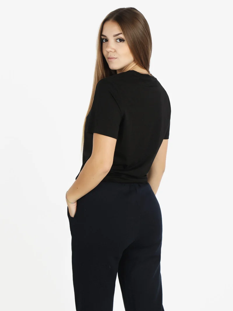 T-shirt manica corta donna segno zodiacale Acquario - nero
