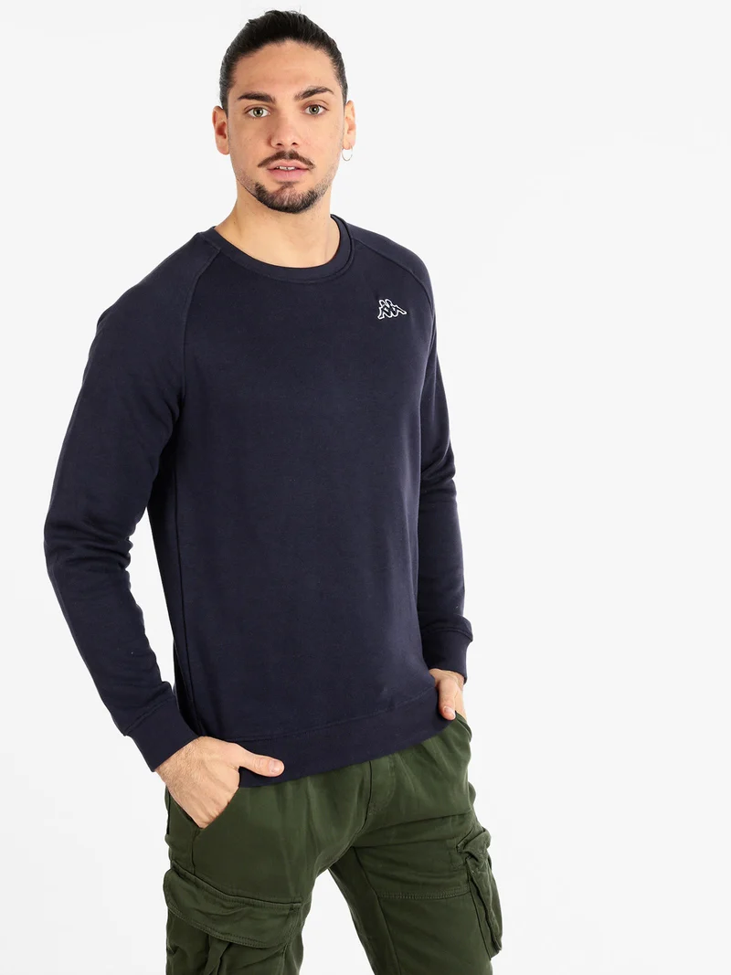 Felpa girocollo da uomo - blu scuro