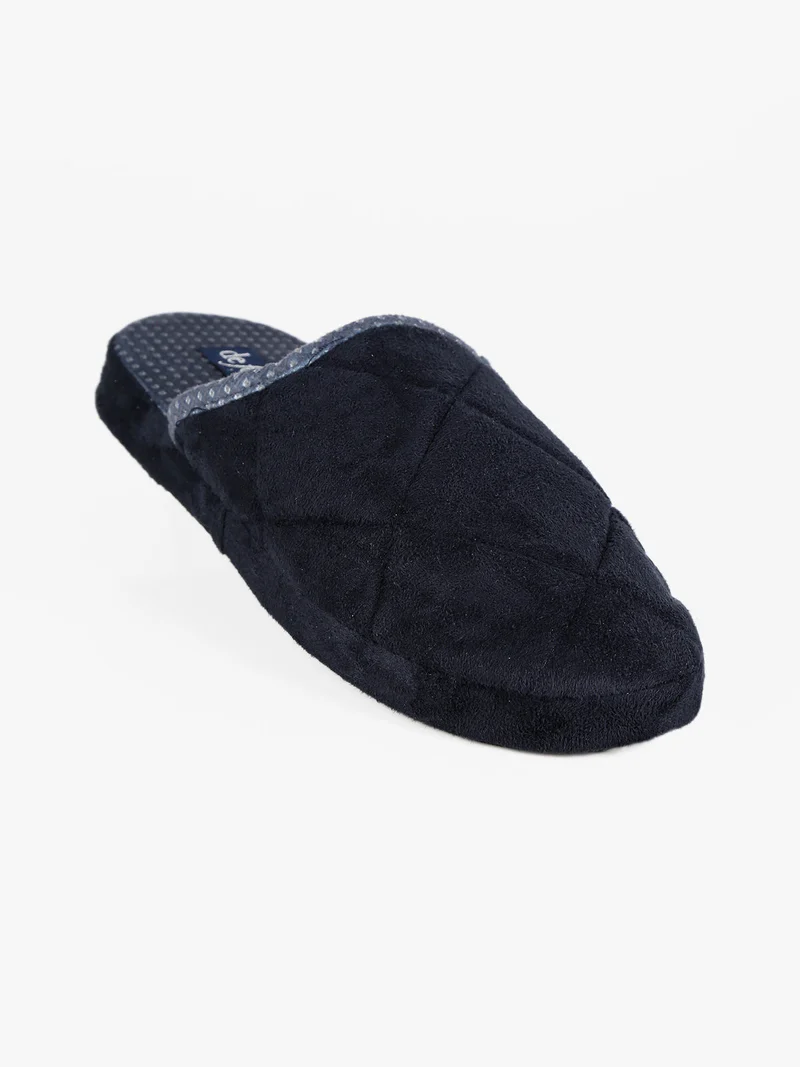Pantofole uomo in tessuto bicolor - blu scuro