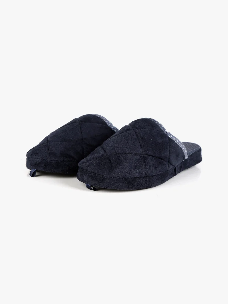Pantofole uomo in tessuto bicolor - blu scuro