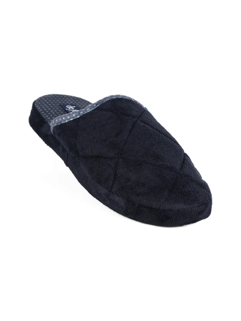 Pantofole uomo in tessuto bicolor - blu scuro