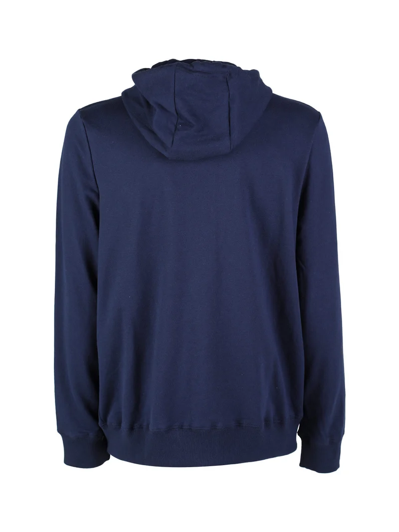 Felpa da uomo con cappuccio e zip - blu scuro