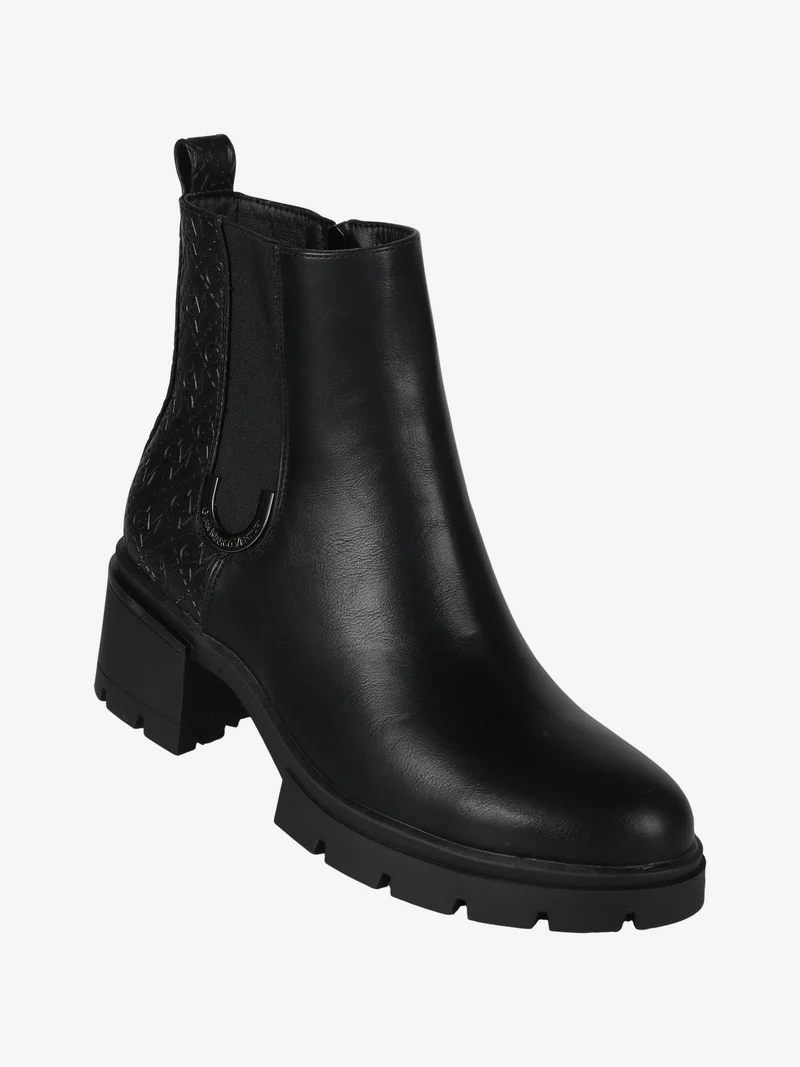 Stivaletti donna con tacco e plateau - nero