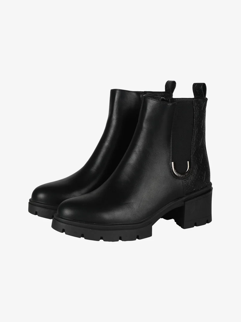Stivaletti donna con tacco e plateau - nero