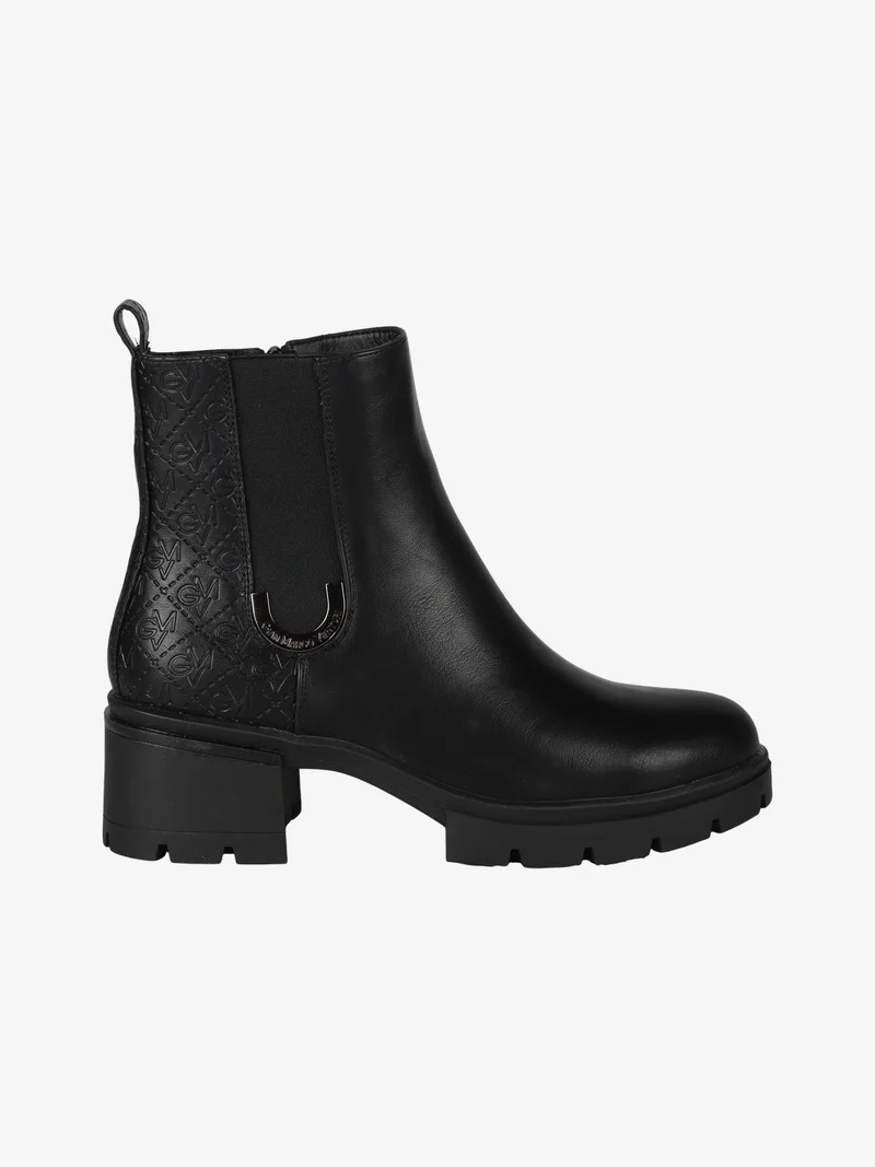 Stivaletti donna con tacco e plateau - nero