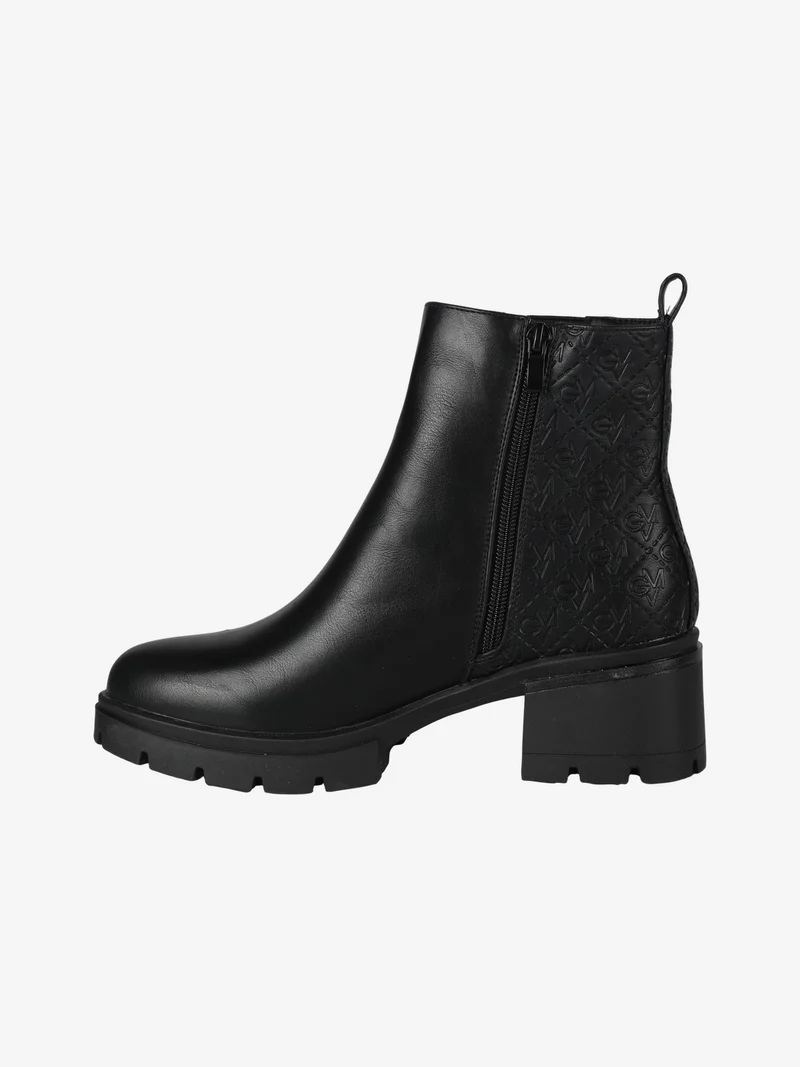 Stivaletti donna con tacco e plateau - nero