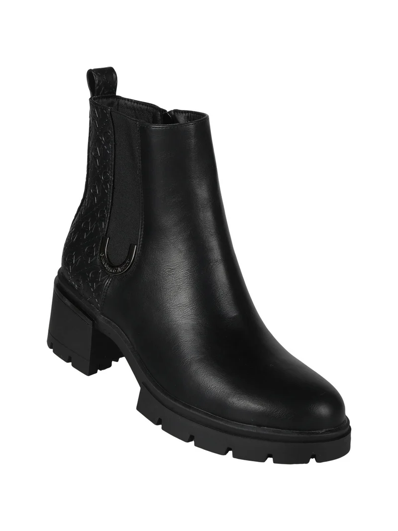Stivaletti donna con tacco e plateau - nero
