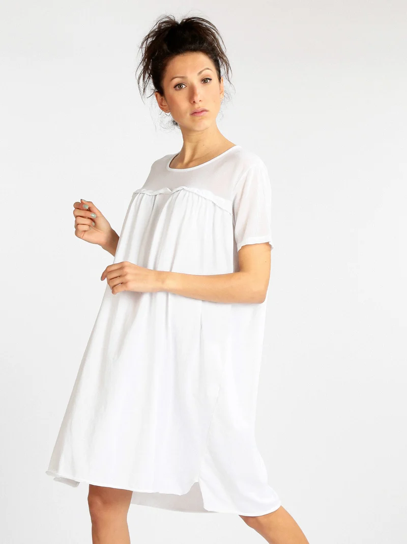Maxi vestito donna oversize - bianco
