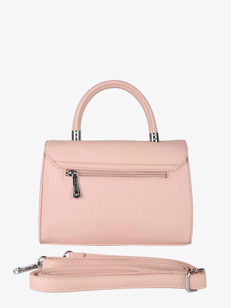 Borsa a mano da donna con patta e chiusura a girello - rosa