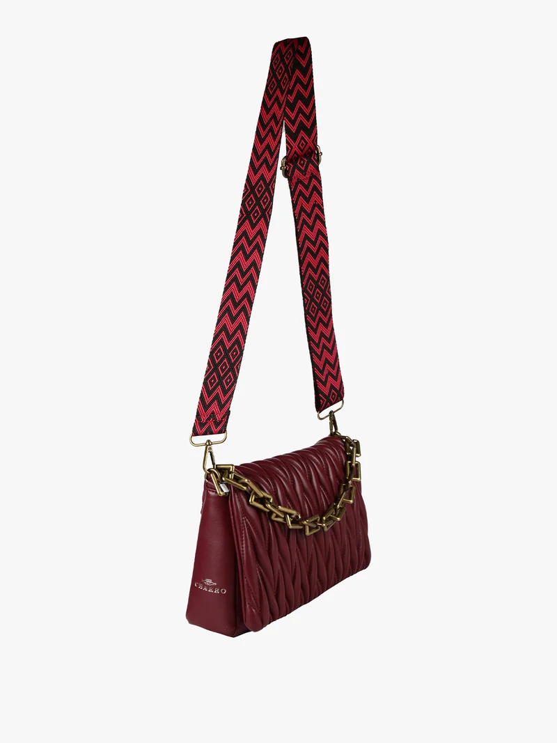 Borsa a tracolla con catena - bordeaux