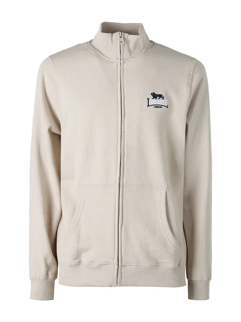 Felpa sportiva da uomo con zip intera - beige