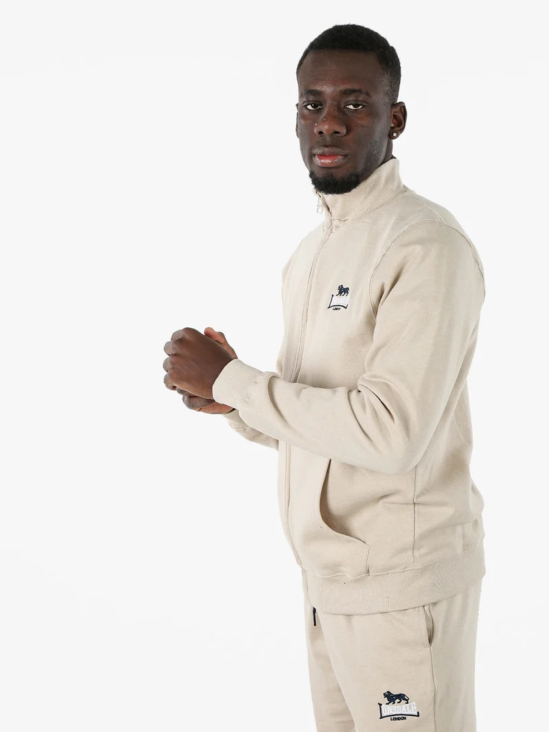 Felpa sportiva da uomo con zip intera - beige
