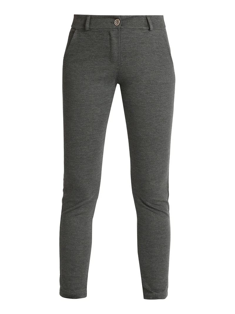 Pantaloni classici da donna elasticizzati - grigio scuro