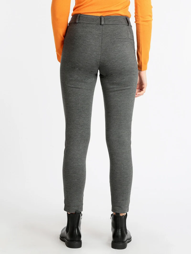 Pantaloni classici da donna elasticizzati - grigio scuro
