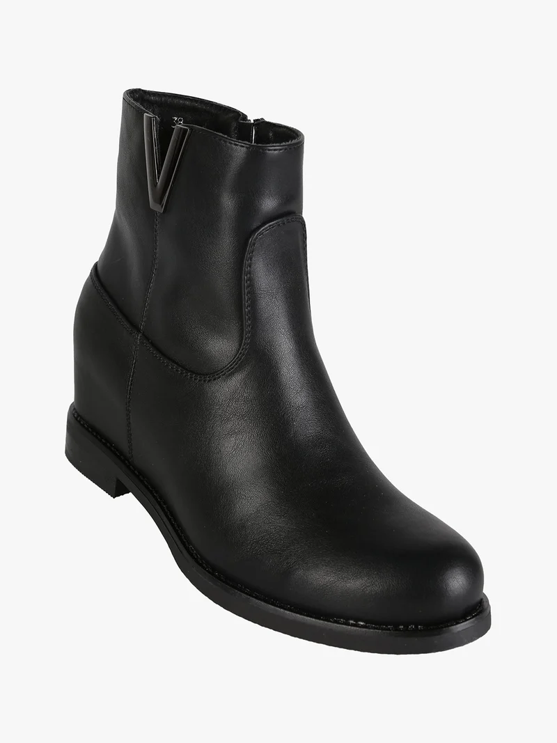 Stivaletti donna con zeppa interna - nero