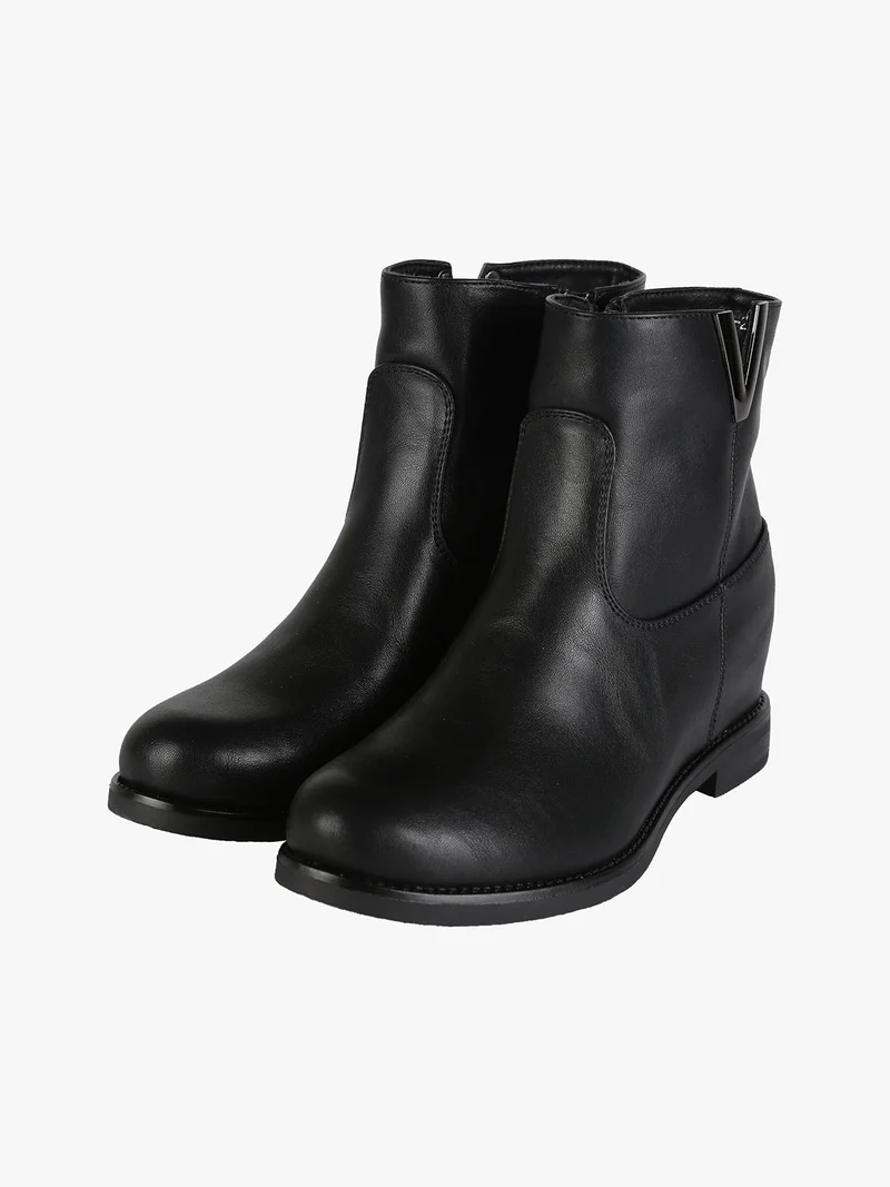 Stivaletti donna con zeppa interna - nero
