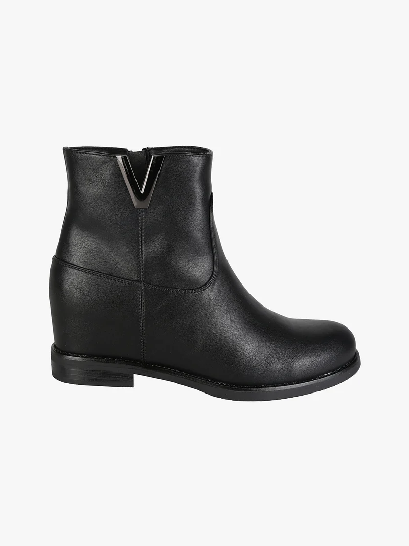 Stivaletti donna con zeppa interna - nero