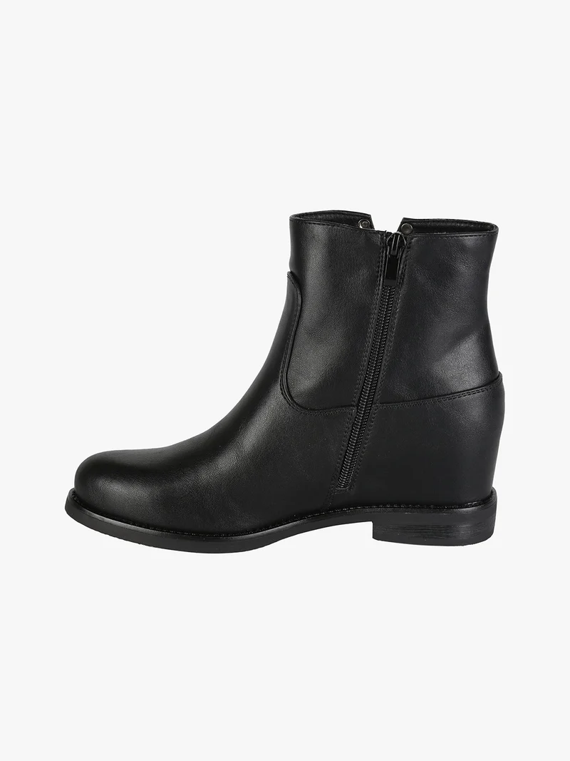 Stivaletti donna con zeppa interna - nero