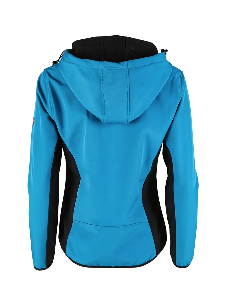 Giacca donna sportiva impermeabile con cappuccio e zip - ottanio