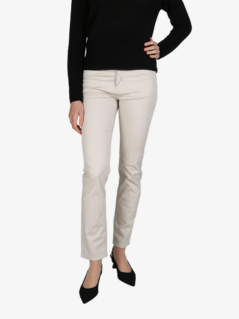 Pantaloni casual da donna in cotone - beige