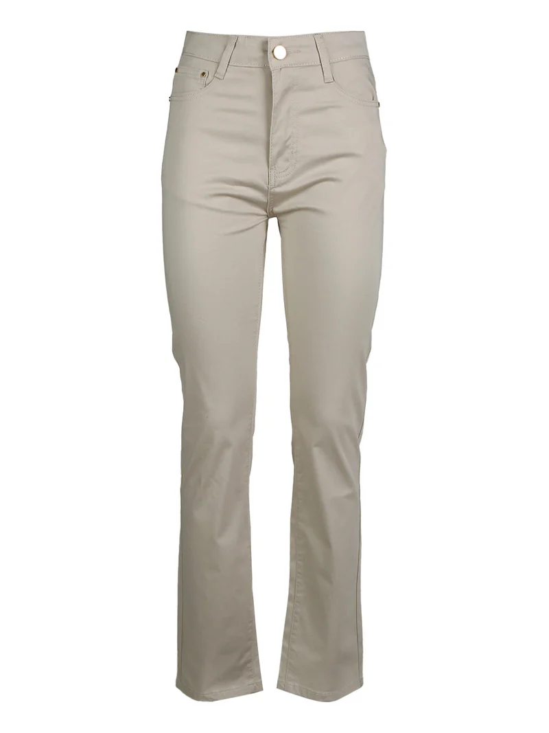 Pantaloni casual da donna in cotone - beige