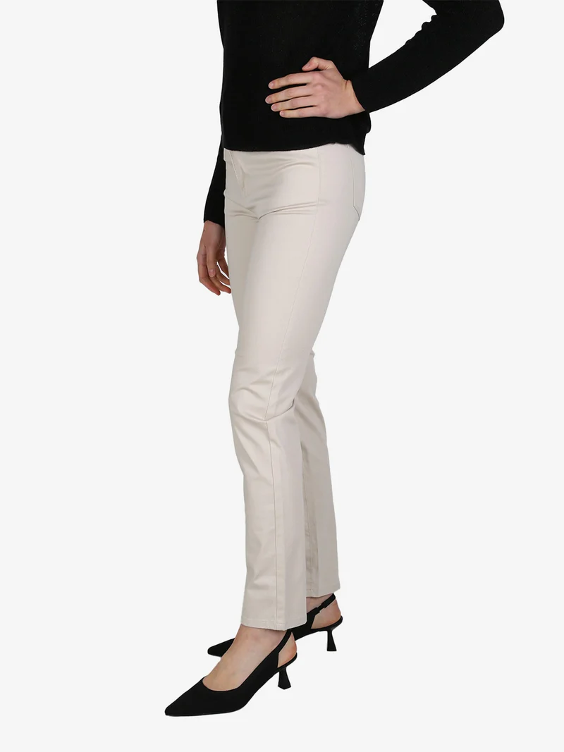 Pantaloni casual da donna in cotone - beige