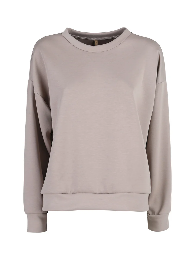 Felpa girocollo da donna ovesize - khaki
