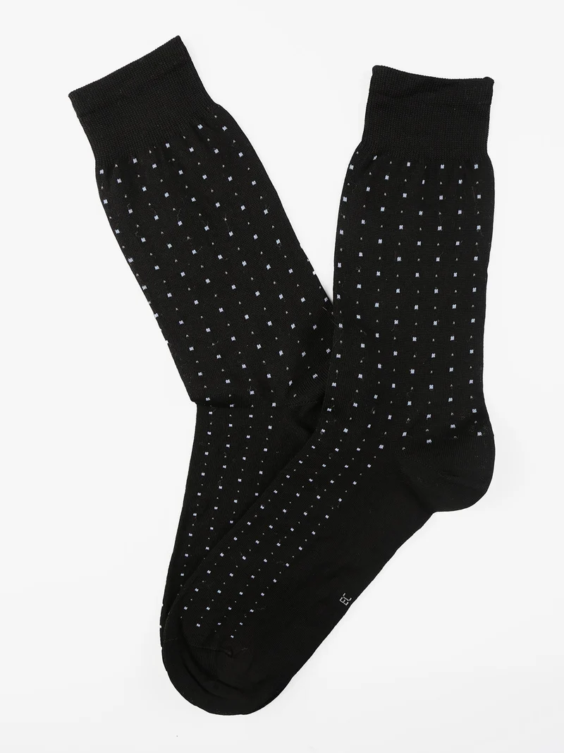 Calza corta da uomo a pois - nero