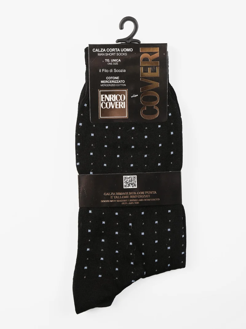 Calza corta da uomo a pois - nero