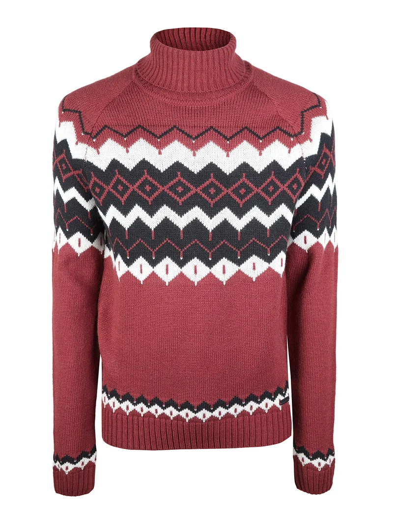 Maglione dolcevita da uomo in misto lana - caffè