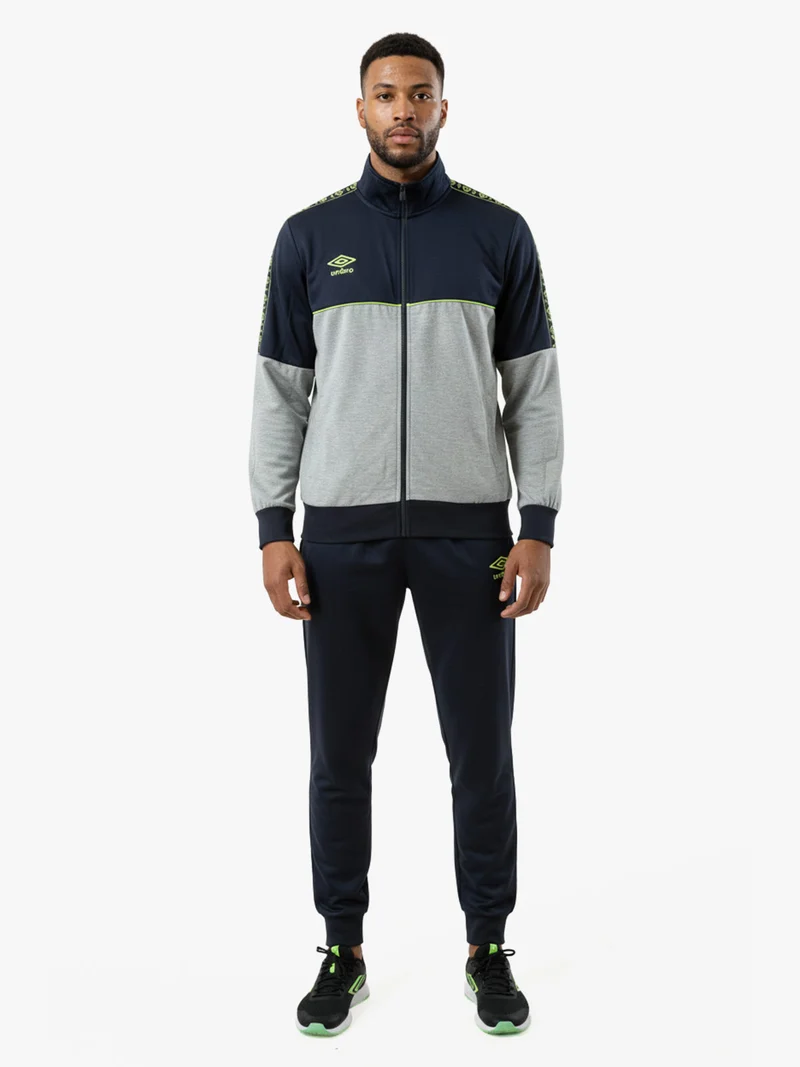 Completo tuta da uomo 2 pezzi full zip in misto cotone - blu scuro