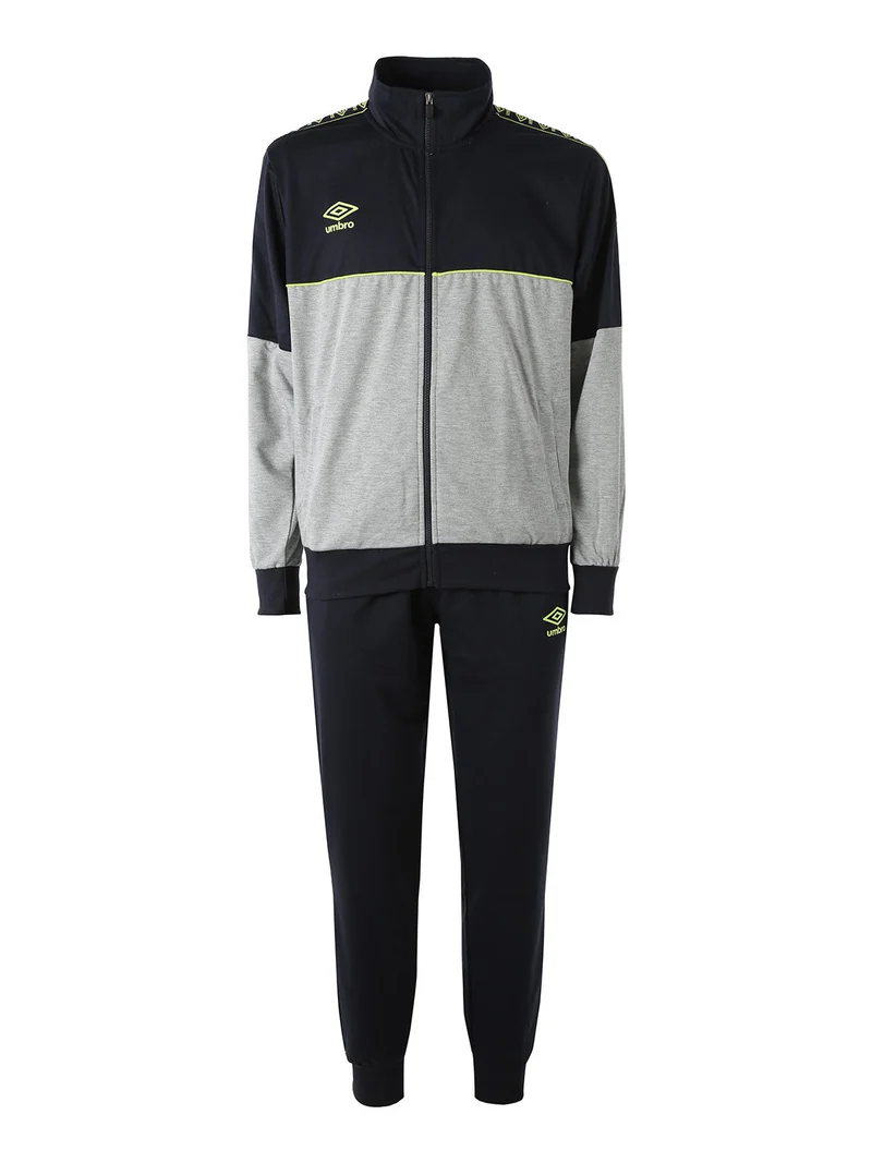 Completo tuta da uomo 2 pezzi full zip in misto cotone - blu scuro