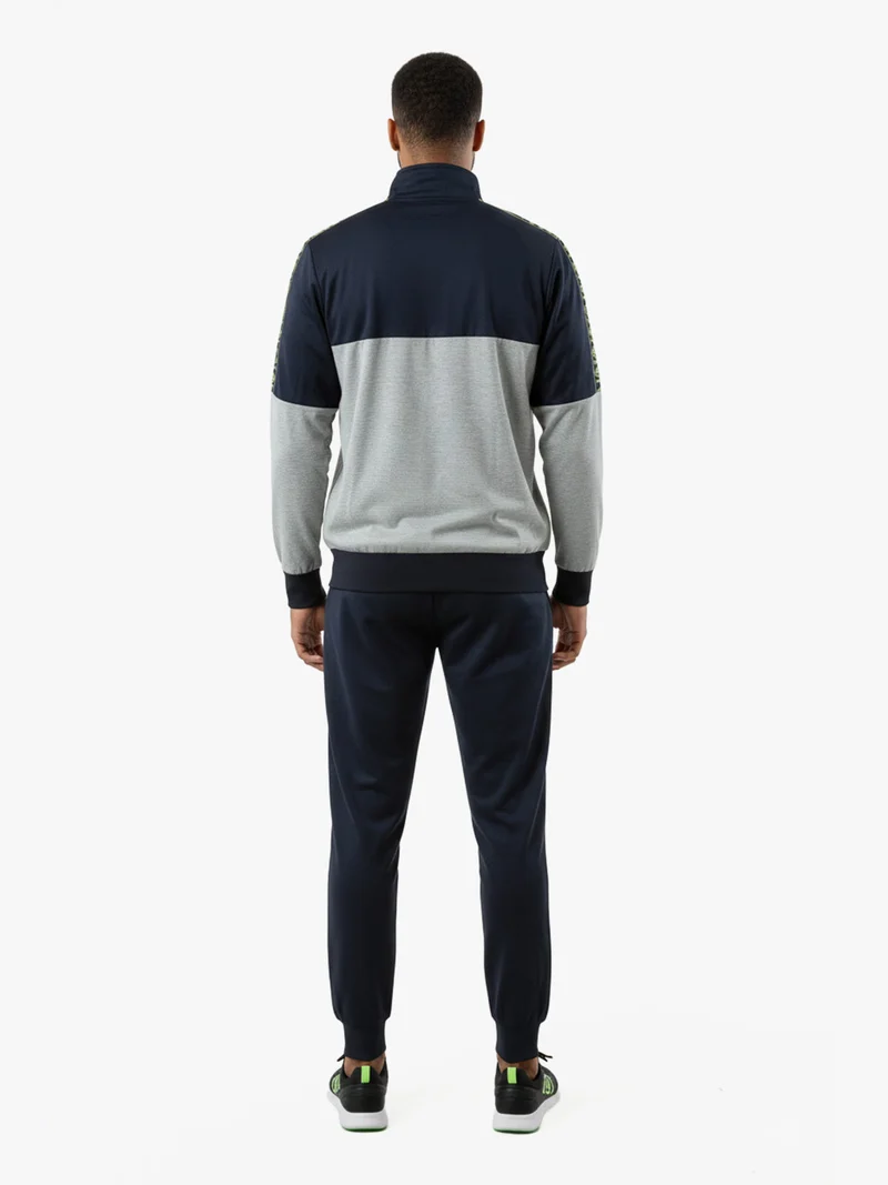 Completo tuta da uomo 2 pezzi full zip in misto cotone - blu scuro