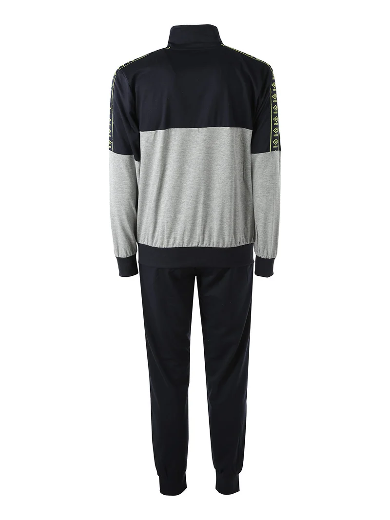 Completo tuta da uomo 2 pezzi full zip in misto cotone - blu scuro