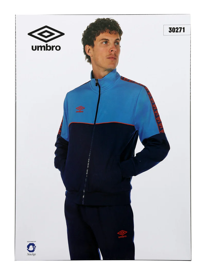 Completo tuta da uomo 2 pezzi full zip in misto cotone - blu scuro