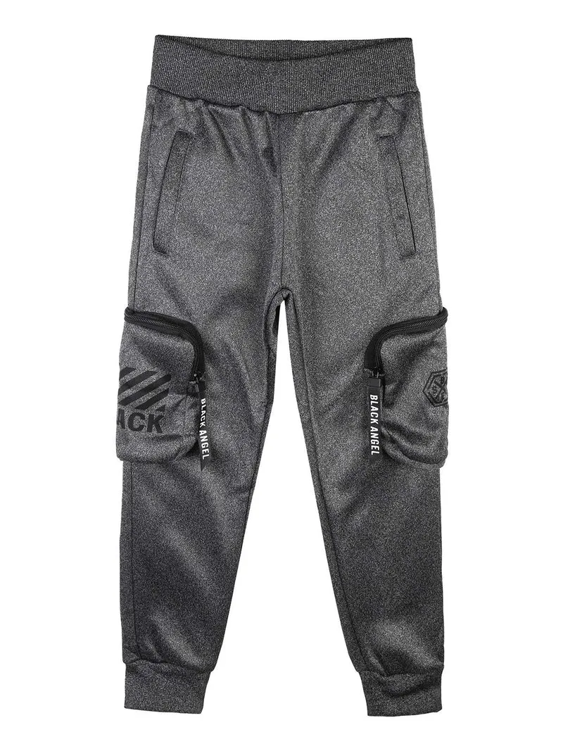 Pantaloni da bambino con tasconi laterali e polsini - grigio