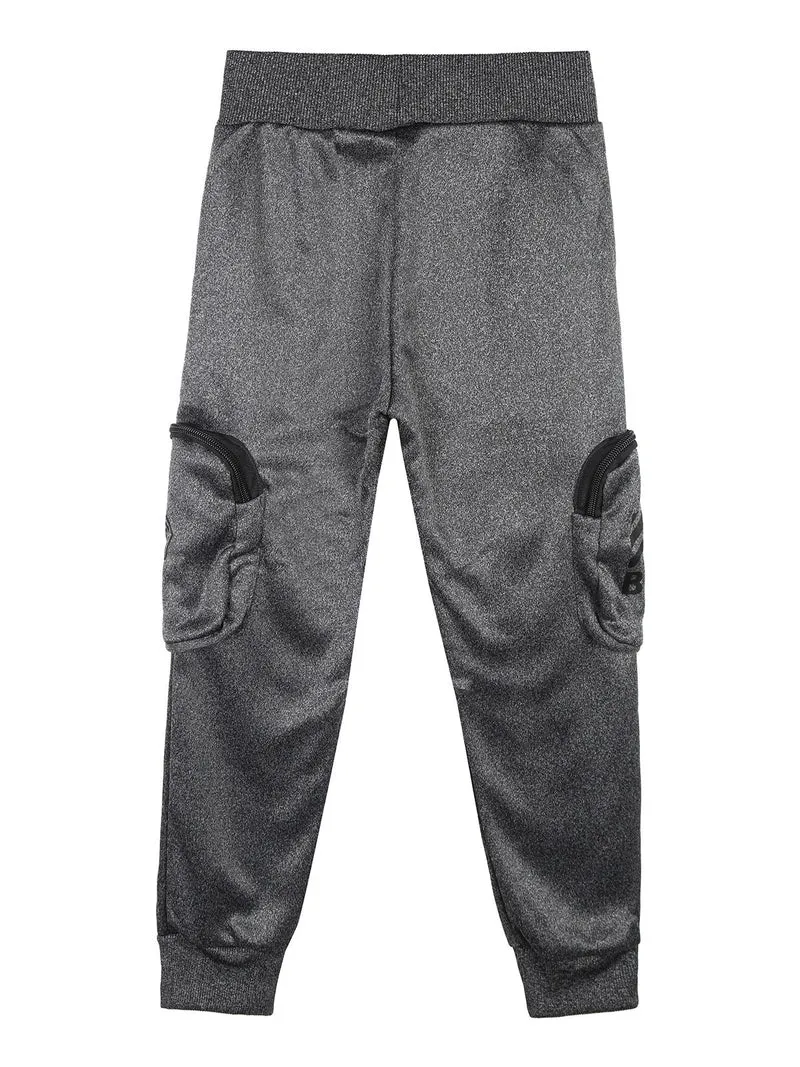 Pantaloni da bambino con tasconi laterali e polsini - grigio