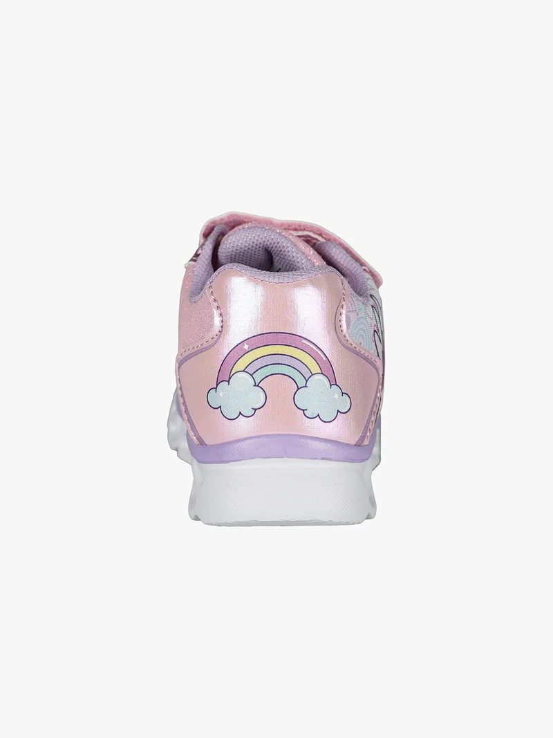 Sneakers da bambina con luci e chiusura a strappo - rosa