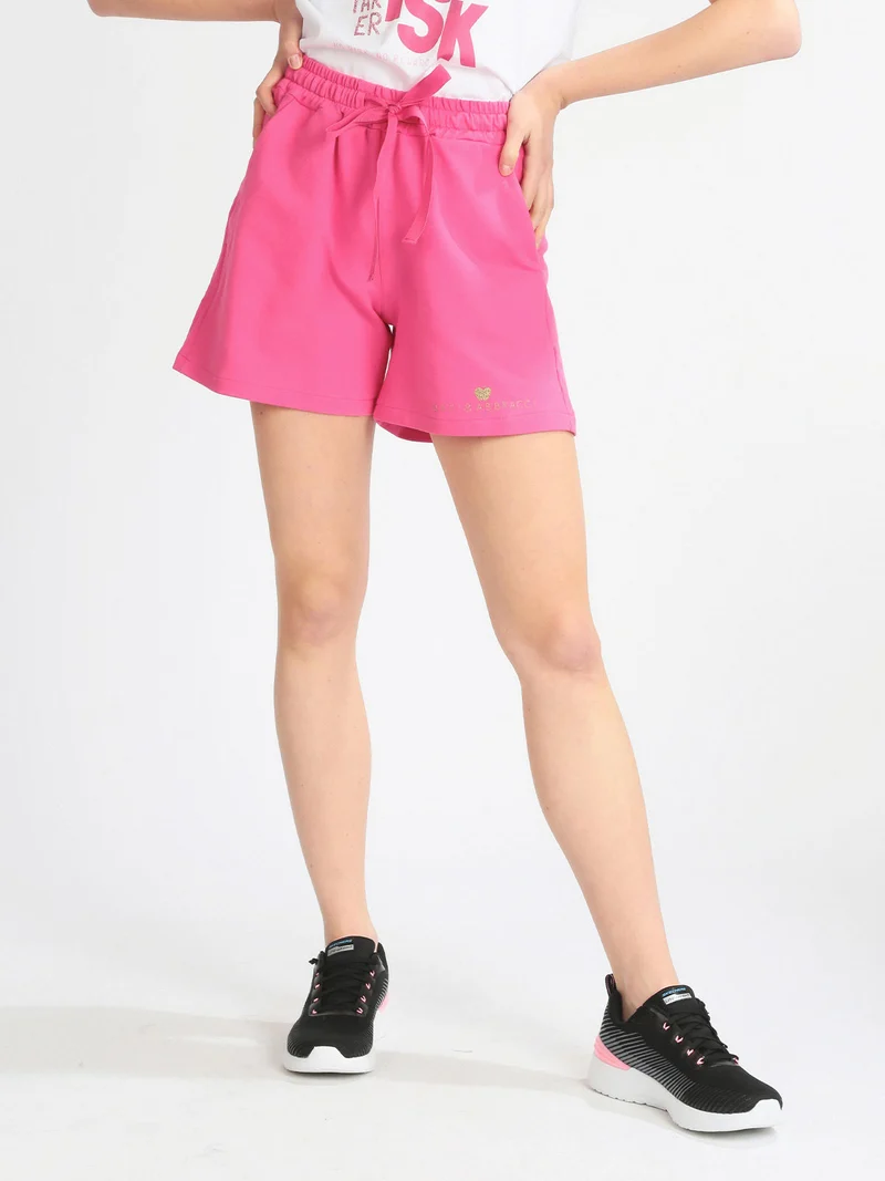 Bermuda donna in felpa - fucsia