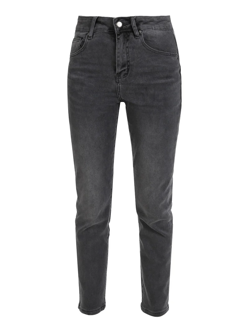 Jeans donna regular fit push up - grigio scuro