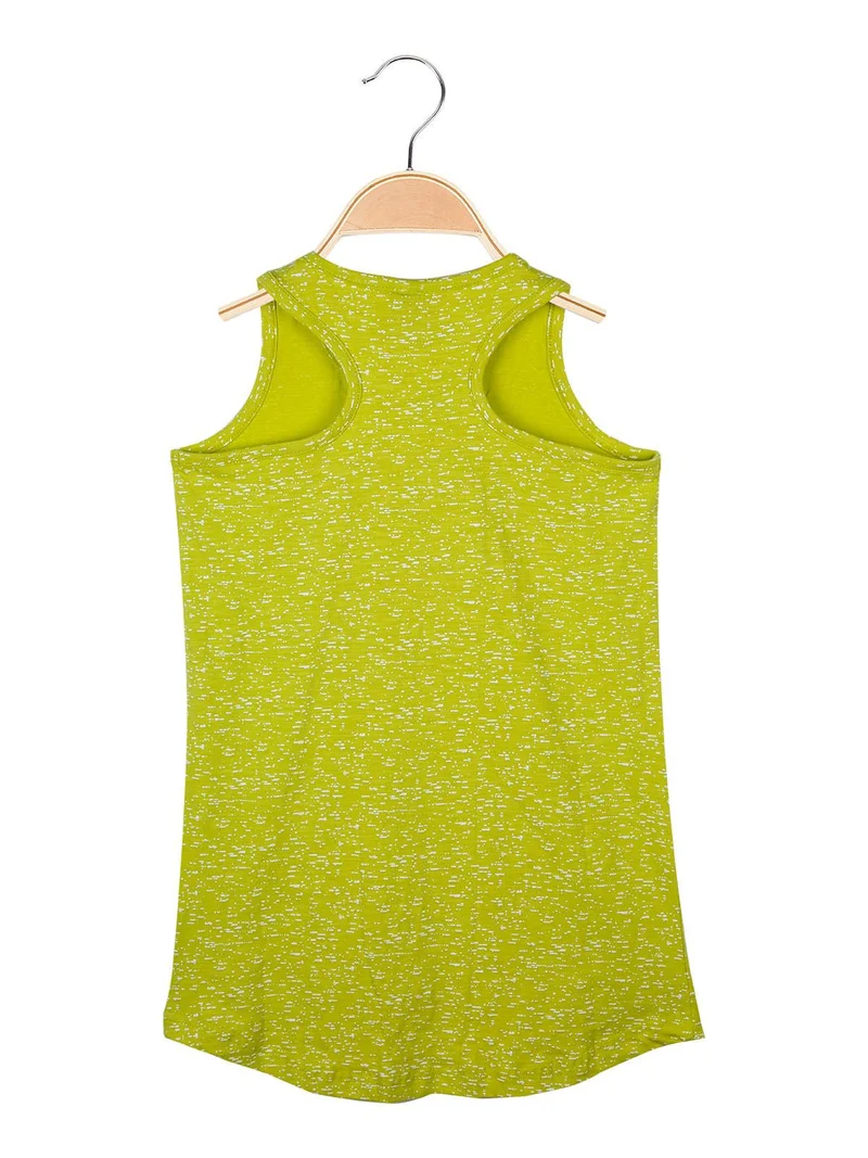 Canotta asimmetrica con stampa - verde