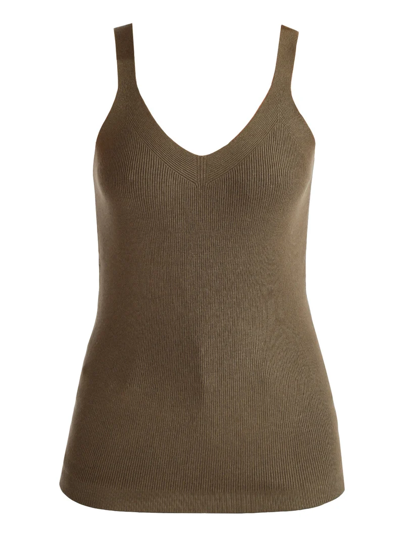 Top donna in maglia - oliva
